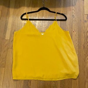 Mustard colored scalloped tank